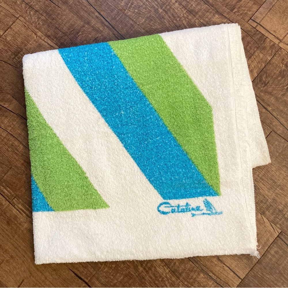 Vintage Retro Pattern Catalina Beach Towel